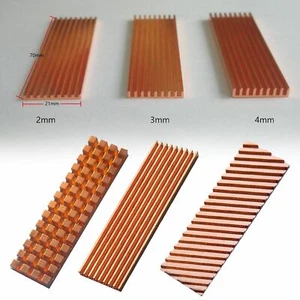 2/3/4mm Heatsink Radiator&Pad For M.2 NGFF PCIE NVMe 2280 970evo SSD Copper  - Afbeelding 1 van 15
