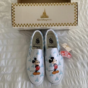 Disney Vans Mickey Mouse Castle Canvas Slip On Shoes - Picture 1 of 11
