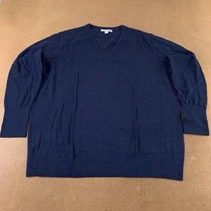 Port Authority Womens Pullover Sweater Blue 3/4 Sleeve V Neck Plus 4XL New - Picture 1 of 7