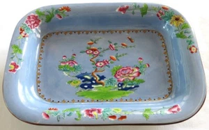 ANTIQUE SPODE CHINOISE IMARI SM STONE PLATTER #2170 C. 1810 ENAMEL POWDER BLUE - Picture 1 of 8