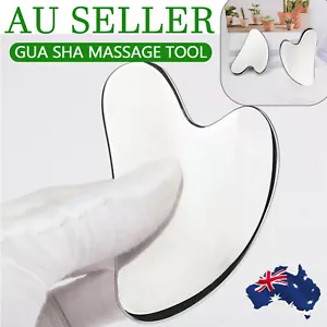 Stainless Steel Gua Sha Massage Tool Facial Scraper Eye Roller Shaping Massager - Picture 1 of 12