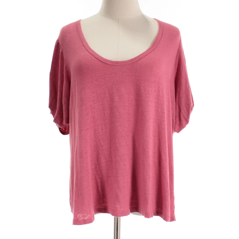 Camiseta Velvet by Graham & Spencer Nueva con Etiquetas Mezcla de Lino Manga Corta Talla L en Rosa Foto 1 de 4