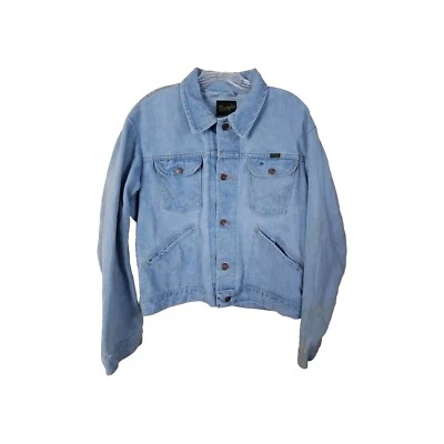 Vintage 70s Wrangler Selvedge Denim Western Jacket Mens Sz 44 USA Rare Mercedes - Image 1 of 4
