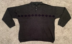 Cambridge Classics Men’s Sweater Size XXL Gray Long Sleeve Collar Buttons - Picture 1 of 9