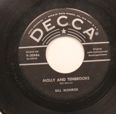 Country 45 Bill Monroe - Molly And Tenbrooks / I'M Sittin' On Top Of The World O - Image 1 of 2