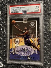 KOBE BRYANT 1997-98 SCORE BOARD AUTO COLLECTION POP 10 PSA 9 GRADED