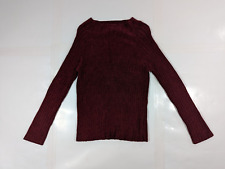 Jones New York Women's Sweater Petite Size Small P/S Red Ribbed Boat Neckline