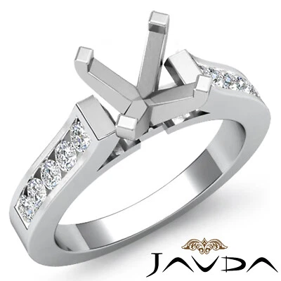 Round Channel Setting Semi Mount Diamond Modern Sleek Engagement Ring 0.50 Ctw. - Image 1 of 4