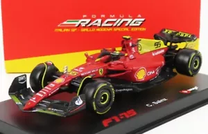 1:43 Bburago #BUR 36831SM Carlos Sainz Jr Ferrari F1-75 #55 4th Monza GP 2022 - Picture 1 of 3