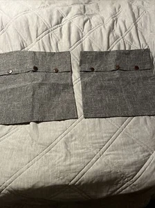 LHKIS Throw Pillow Covers 18”x 18” Gray Decorative Linen Farmhouse Button New - Picture 1 of 14