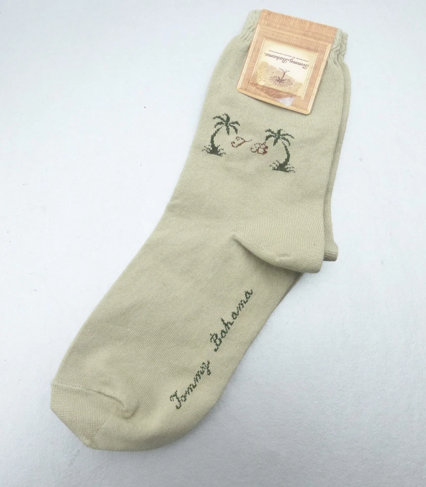 Meias de tornozelo femininas raras Tommy Bahama cáqui tamanho 9 - 11 EUA palmas duplas - Imagem 1 de 4