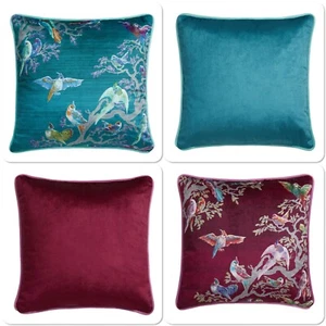 Filled Cushion/Cushion Cover Birdity Absurdity Velvet By Laurence Llewelyn-Bowen - Picture 1 of 25