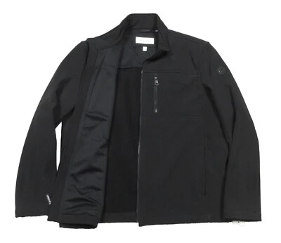 Calvin Klein Men's Black Fleece Lined Soft Shell Full Zip Jacket - Image 1 of 4