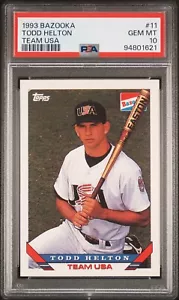 1993 Bazooka #11 Todd Helton Team USA - PSA 10 GEM MINT - RC ROOKIE - Picture 1 of 1