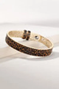 Keep Collective Single Leather Band (new) MICRO LEOPARD/GOLD CRINKLE METALLIC - Picture 1 of 1