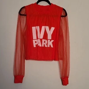 IVY PARK Vibrant Red Sheer Top Sz M NWT - Picture 1 of 7