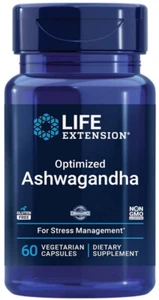 OPTIMIZED ASHWAGANDHA EXTRACT STRESS ANXIETY RELIEF 60 Capsule LIFE EXTENSION - Picture 1 of 11