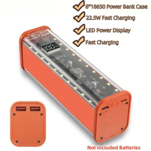 8*18650 Estuche Banco de Energía 22.5W Carga Rápida Powerbank Estuche Caja de Almacenamiento de Batería - Imagen 1 de 18