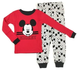 Mickey Mouse Pajamas 3T Toddler Boys Long Sleeve Shirt Pant PJs Set SNUG-FITTING - Picture 1 of 4