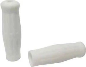 HD White Old School Grips wo Throttle Sleeve Heritage Softail Classic 88-15 - Picture 1 of 3