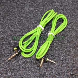 2x Grün Hochwertig Vergoldet 3,5mm Zusatzkabel Rechter Winkel Audio S39 - Bild 1 von 1