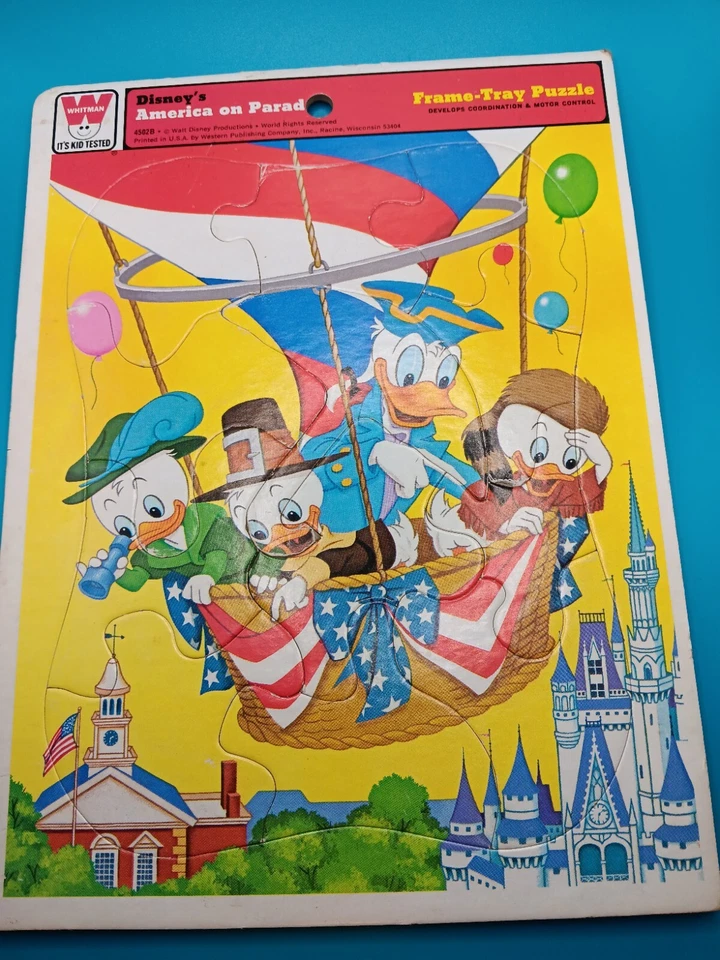 VTG 1976 Whitman Disney's America On Parade Frame Tray Puzzle Disney Donald Duck - Image 1 of 4