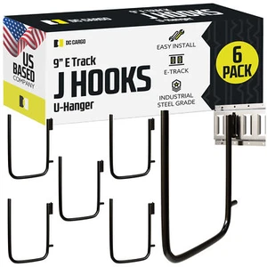 DC Cargo E-Track J Hook, 9", 6-pack - Picture 1 of 7