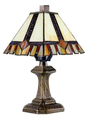 Lámpara de mesa Dale Tiffany TA100351 corte castillo acento Tiffany, luz soleada ámbar Foto 1 de 4