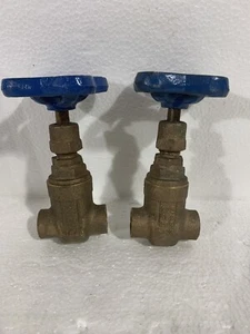 Set Of 2-Nibco S-113 Gate Valve 1/2" Solder Ends Bronze 125 LB SWP 200 LB WOG - Picture 1 of 5