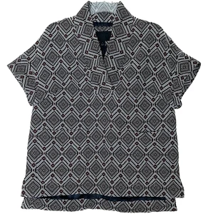 J. Crew Collection Jacquard Popover Top Shirt Size Large Aztec A6614 Boxy Fit - Picture 1 of 9