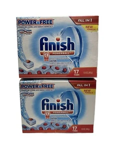 2X Finish Powerball Power & Free (17 Tabs) Hydrogen Peroxide All in 1 - Picture 1 of 6