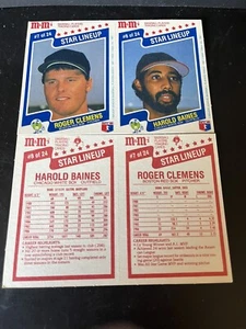 Roger Clemens & Harold Baines 1987 M&M's Star Lineup 2-Card Panel #7 & #8 - Bild 1 von 1