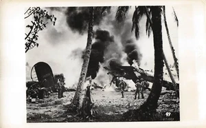 WW2 Official US Army Air Force Photo Print B24 Bombed By Japanese 1943 Pacific - Picture 1 of 2