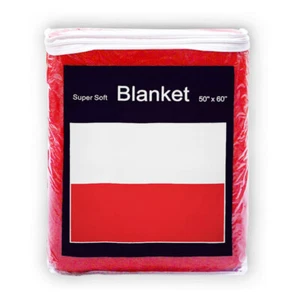 Poland Flag Fleece Blanket *NEW* 5 ft x 4.2 ft Travel Throw Cover Polish L@@K - Picture 1 of 2