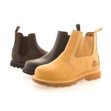 Groundwork GR20 Genuine Leather Steel Toe Safety Work Shoes Chelsea Boots