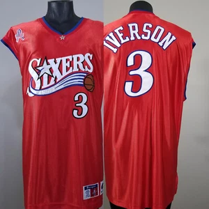 ALLEN IVERSON Champion authentic jersey Philadelphia 76ers 52 9/11 Patch - Picture 1 of 16