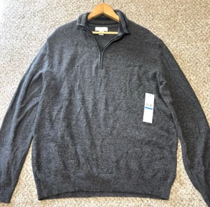 Calvin Klein Men's Quarter Zip Sweater Gray Size XXL NWT - Picture 1 of 10