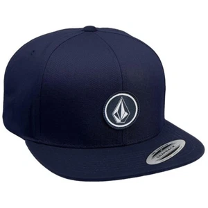 Volcom Mens Navy Full Stone Adjustable The Authentic Snapback Hat Cap by Yupoong - Picture 1 of 3