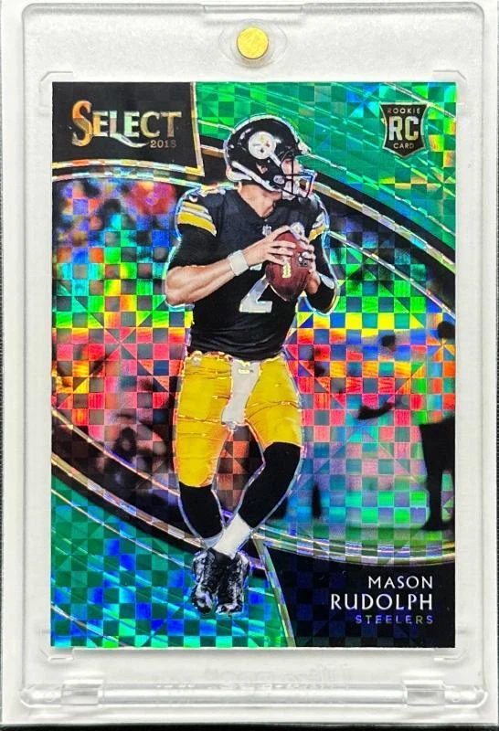 2018 Select Mason Rudolph Field Level Green Prizm Rookie RC #4/5 Steelers
