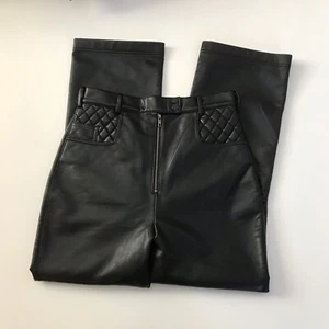 Ted Baker Kunstlederhose High Waist Gr. 2 Jeans Straight Flare Schwarz 27 - Bild 1 von 14