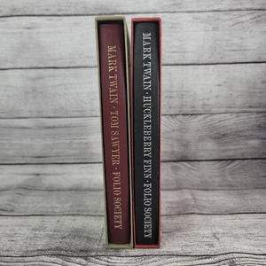 MARK TWAIN 2 Volumes Huckleberry Finn Tom Sawyer FOLIO SOCIETY HC in Slipcase - Imagen 1 de 9