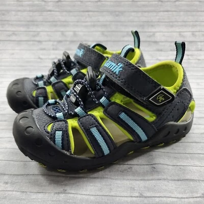 Sandálias Kamik infantil tamanho 11 azul cinza caranguejo água biqueira fechada - Imagem 1 de 4