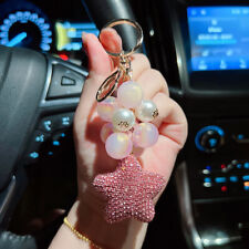 Five-pointed Star Keychain With Personalized Crystal And Pearl Grape Pendant