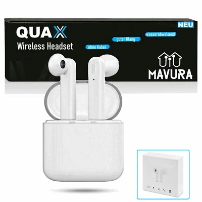 QUAX Wireless Bluetooth Kopfhörer - In Ear Kopfhörer Headset für Iphone Samsung - Bild 1 von 4