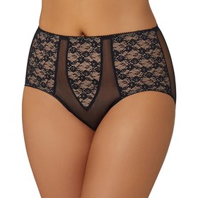 Dita Von Teese Exquisite Floral Lace Sheer Witchery Full Brief D15954, Black,16