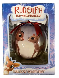 De colección 1992 Rudolph El Reno Nariz Roja Clariss Bola de Navidad Adorno Enesco - Imagen 1 de 6