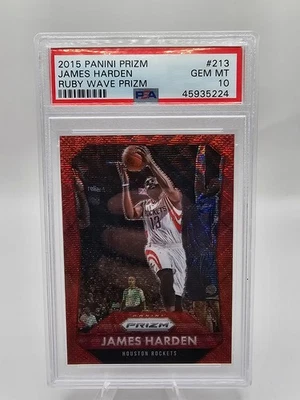 Panini Prizm James Harden 2015 Ruby Wave Prizm/350 PSA 10 Houston Rockets Foto 1 de 2