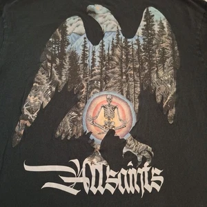 AllSaints Wilderness Eagle Mountain Skeleton Graphic T Shirt Relaxed Fit M Biker - Picture 1 of 8