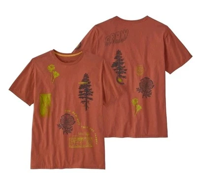 Camiseta Patagonia Pyrophytes Algodón Orgánico Rojo Burl Estampado Completo XXL Foto 1 de 4