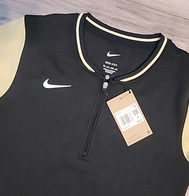 Nike Dri-Fit Fútbol 1/4 Cremallera Pullover Top Mujer M FJ9572 Negro Beige LS $85 Foto 1 de 4